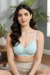 Zivame Dreamcatcher Padded Non Wired Medium Coverage Lace Bra - Crystal Blue — thumbnail 1